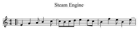 Steam Engine - staff notation