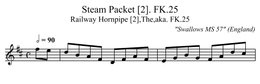 Steam Packet [2]. FK.25 - staff notation