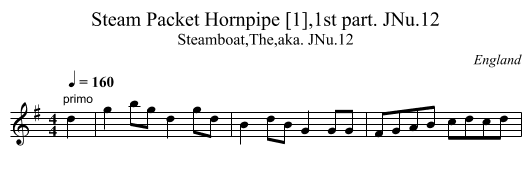 Steam Packet Hornpipe [1],1st part. JNu.12 - staff notation