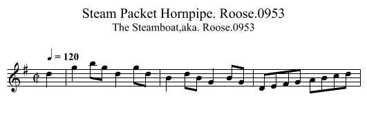 Steam Packet Hornpipe. Roose.0953 - staff notation