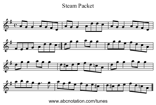 Steam Packet - staff notation