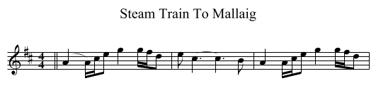 Steam Train To Mallaig - staff notation