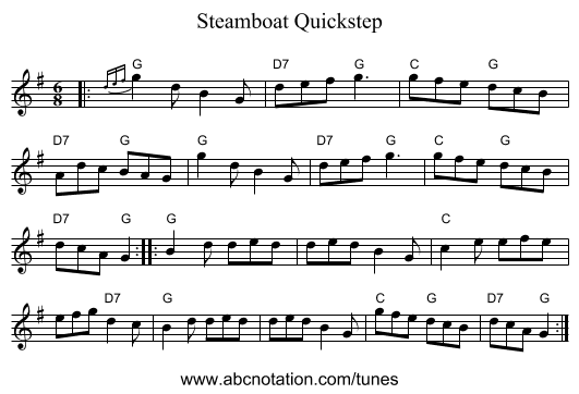 Steamboat Quickstep - staff notation