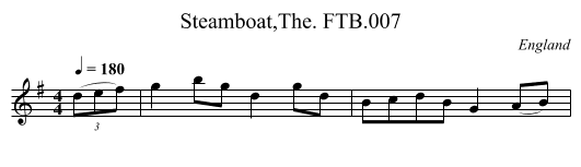 Steamboat,The. FTB.007 - staff notation