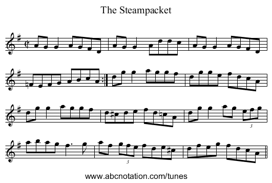 Steampacket, The - staff notation
