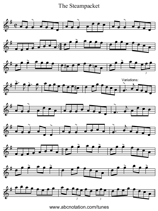 Steampacket, The - staff notation