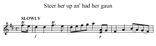 Steer her up an' had her gaun - staff notation