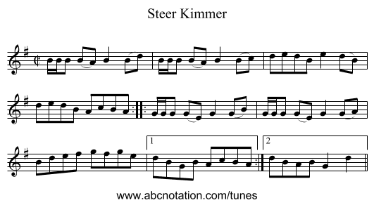 Steer Kimmer - staff notation