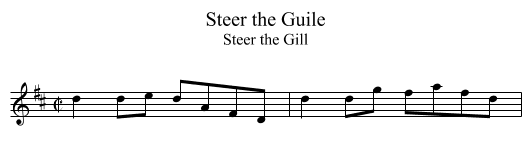 Steer the Guile - staff notation
