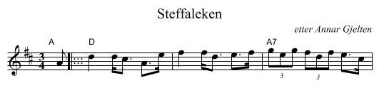 Steffaleken - staff notation