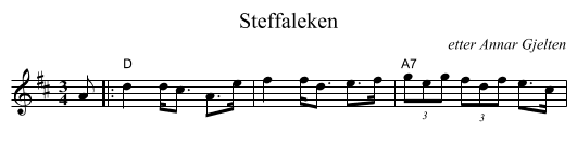 Steffaleken - staff notation