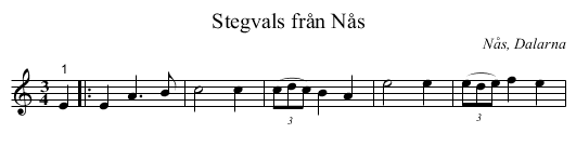 Stegvals från Nås - staff notation