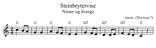 Steinbrytervise - staff notation