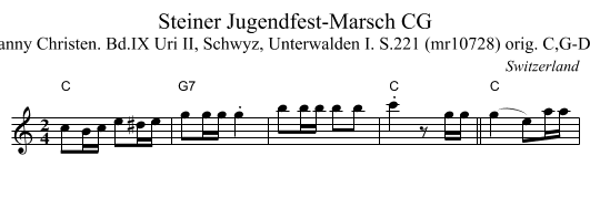 Steiner Jugendfest-Marsch CG - staff notation