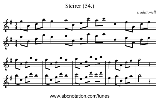 Steirer (54.) - staff notation