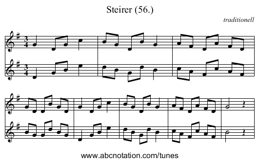 Steirer (56.) - staff notation