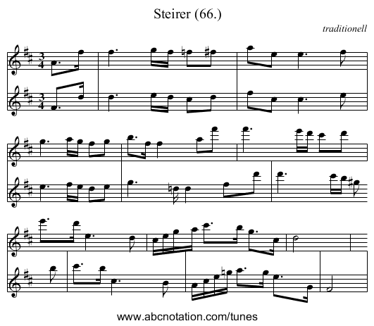Steirer (66.) - staff notation