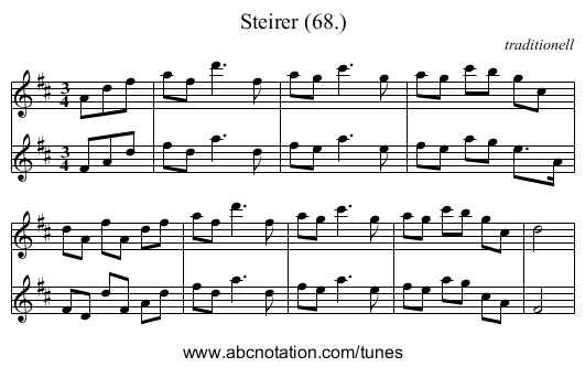 Steirer (68.) - staff notation
