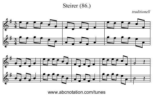 Steirer (86.) - staff notation