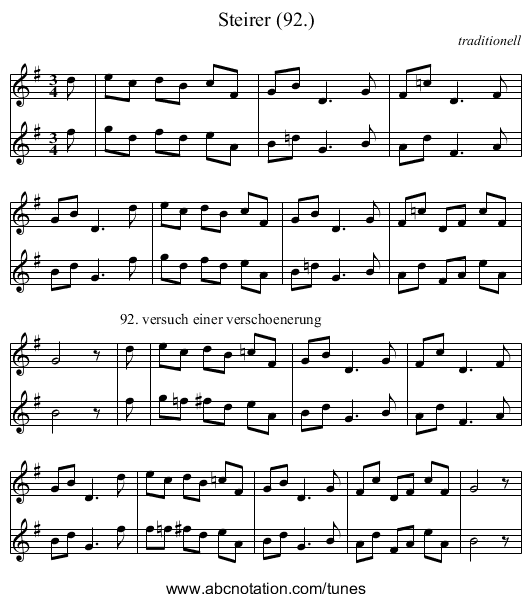 Steirer (92.) - staff notation