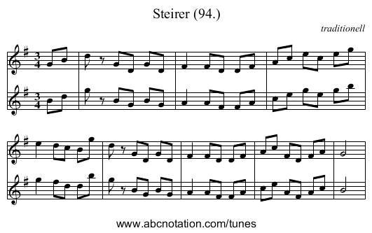 Steirer (94.) - staff notation
