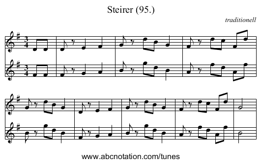 Steirer (95.) - staff notation