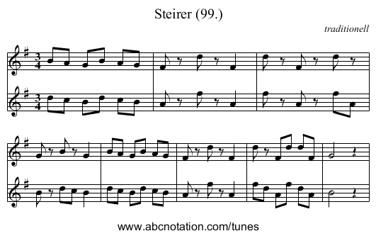 Steirer (99.) - staff notation