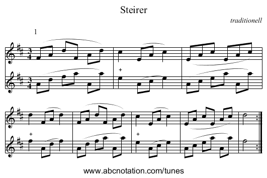 Steirer - staff notation
