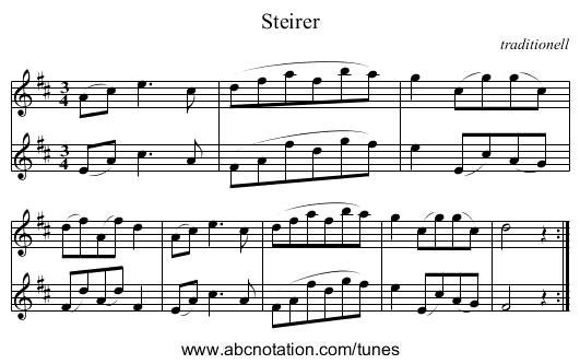 Steirer - staff notation