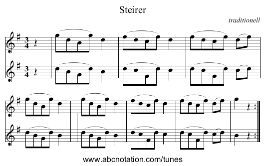 Steirer - staff notation