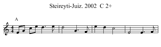 Steireyti-Juiz. 2002  C 2+ - staff notation