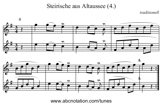 Steirische aus Altaussee (4.) - staff notation