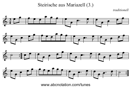 Steirische aus Mariazell (3.) - staff notation