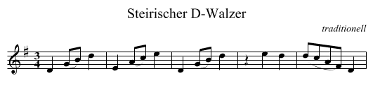 Steirischer D-Walzer - staff notation