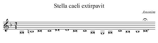 Stella caeli extirpavit - staff notation
