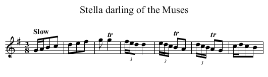 Stella darling of the Muses - staff notation