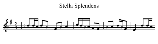 Stella Splendens - staff notation