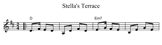 Stella's Terrace - staff notation