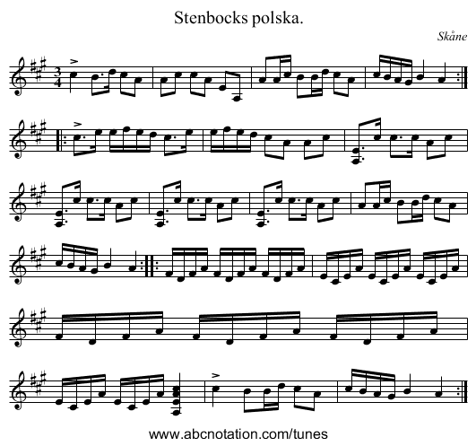 Stenbocks polska. - staff notation