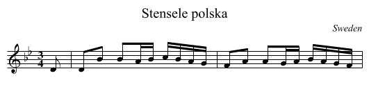 Stensele polska - staff notation