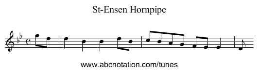 St-Ensen Hornpipe - staff notation