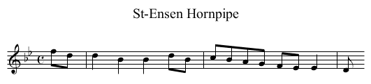 St-Ensen Hornpipe - staff notation