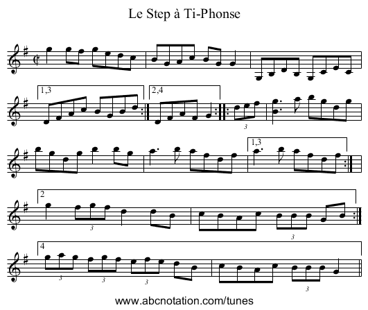 Step à Ti-Phonse, Le - staff notation