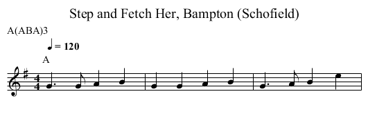 Step and Fetch Her, Bampton (Schofield) - staff notation