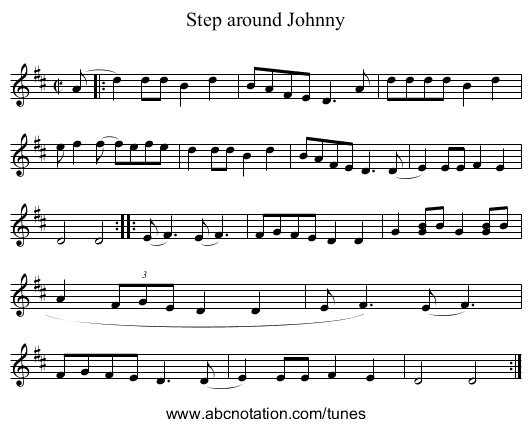 Step around Johnny - staff notation