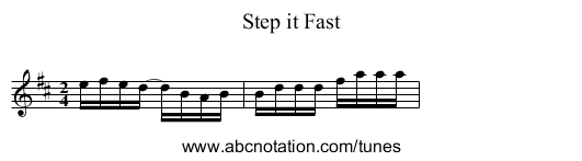 Step it Fast - staff notation