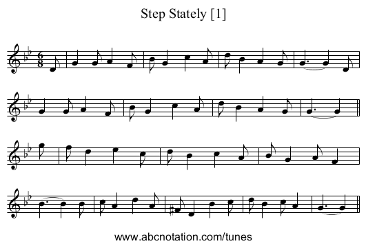Step Stately [1] - staff notation