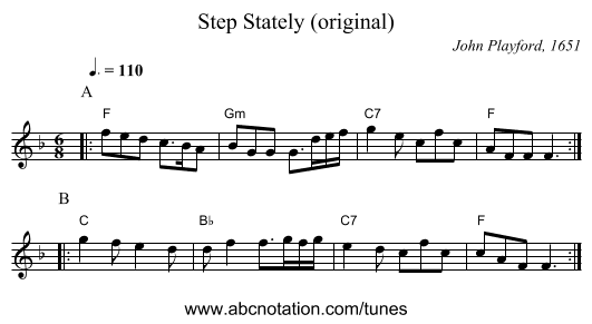 Step Stately (original) - staff notation