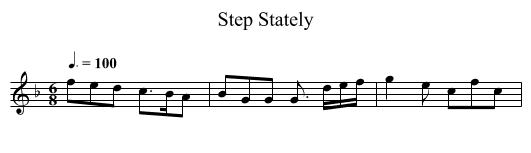 Step Stately - staff notation