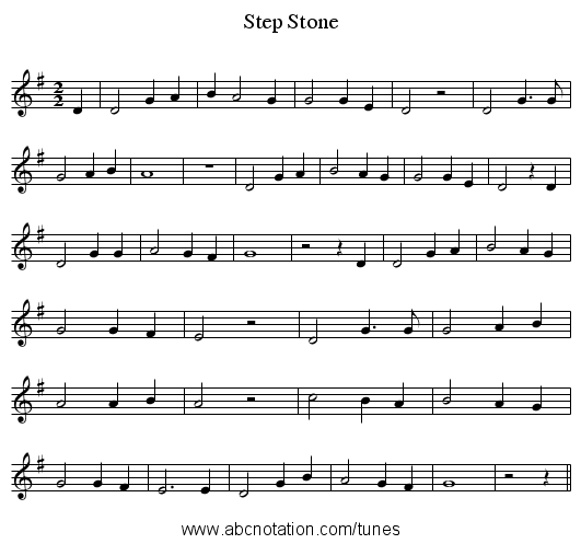 Step Stone - staff notation